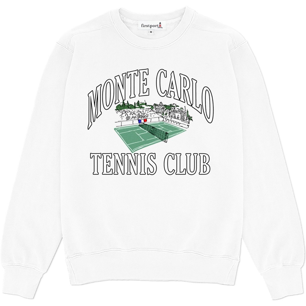 NWT! First Port Monte Carlo Tennis Club Crewneck White XL